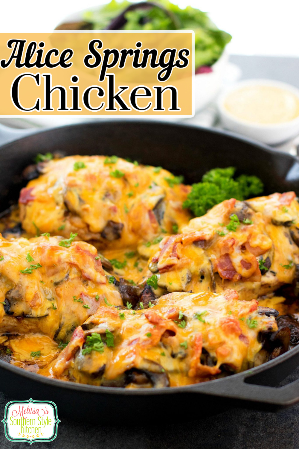 This better-than-copycat Alice Springs Chicken will have you dining on a restaurant favorite at your own kitchen table #alicespringschicken #copycatrecipes #easychickenbreastrecipes #poultry #chickenrecipes #dinner #dinnerideas #honeymustard #copycatalicespringschicken #mushrooms #southernfood #southernrecipes via @melissasssk