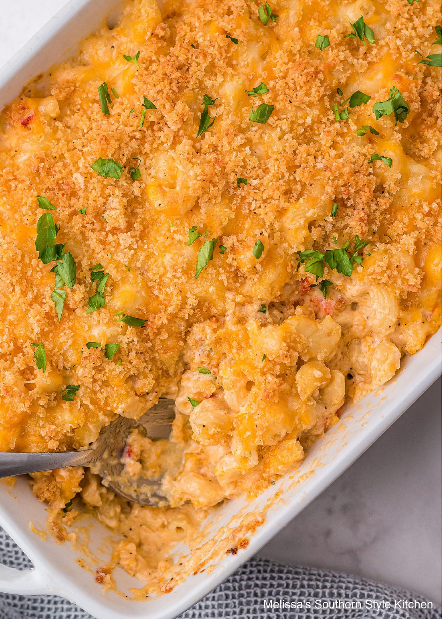 Lobster Macaroni and Cheese baked