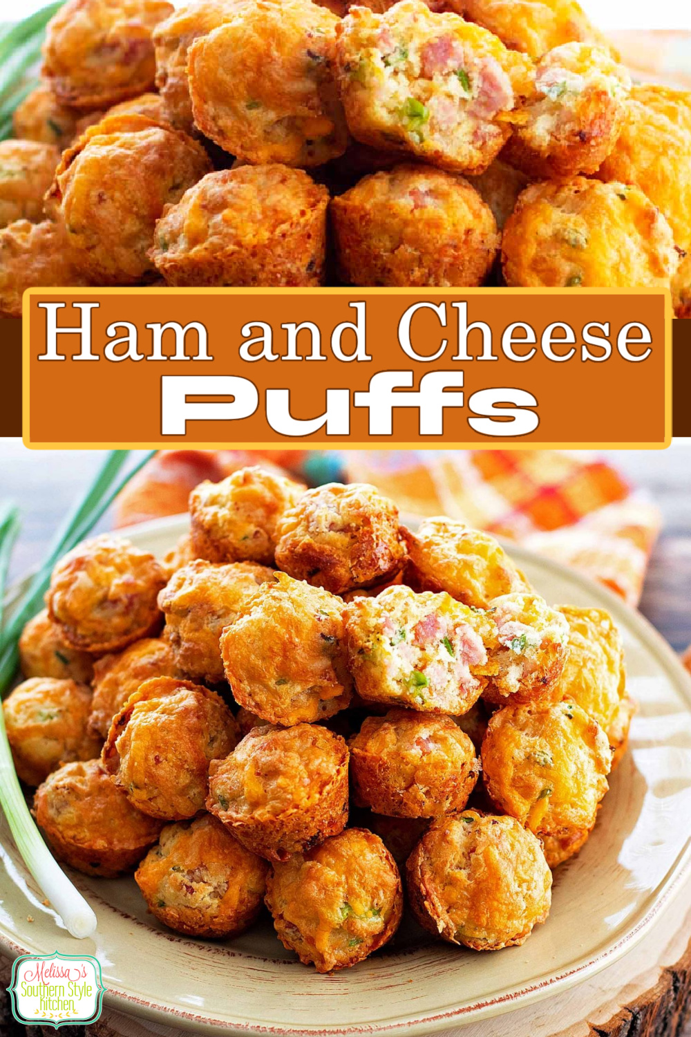 These mini two-bite Ham and Cheese Puffs are guaranteed to be devoured #hamandcheesepuffs #hambites #appetizerrecipes #leftoverhamrecipes #ham #gamedayrecipes #minimuffins #puffs #holidayrecipes #southernfood #southernrecipes #snackrecipes via @melissasssk