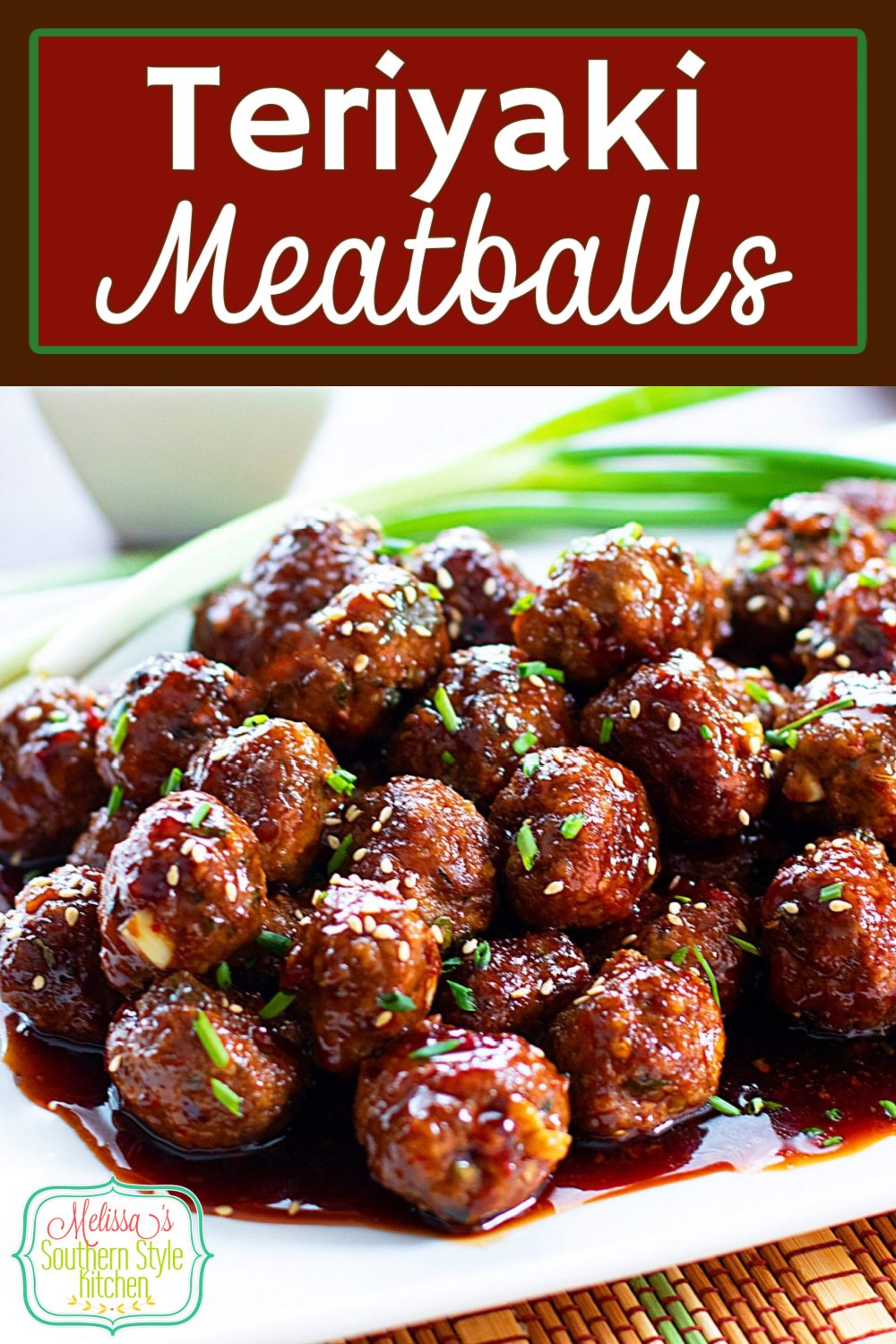 These sweet and spicy Teriyaki Meatballs can be served as a two-bite appetizer or over sticky rice as an entree. #teriyakimeatballs #meatballrecipes #bestmeatballsrecipes #Asianfood #Asianmeatballs #teriyakisauce #appetizers #dinnerideas #dinner #tailgating #partyfood #southernrecipes #southernfood via @melissasssk