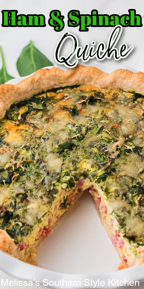 Start your day with this flavorful Ham and Spinach Quiche #spinachquiche #hamandspinachquiche #bestquicherecipes #leftoverhamrecipes #ham #spinachrecipes #quiche #brunch #breakfast #lunch #holidaybrunch #southernfood #southernrecipes