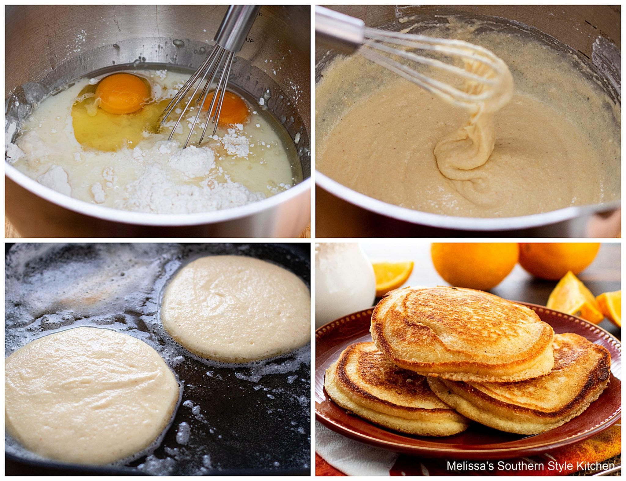 step-by-step preparation and ingredients for hoe cakes