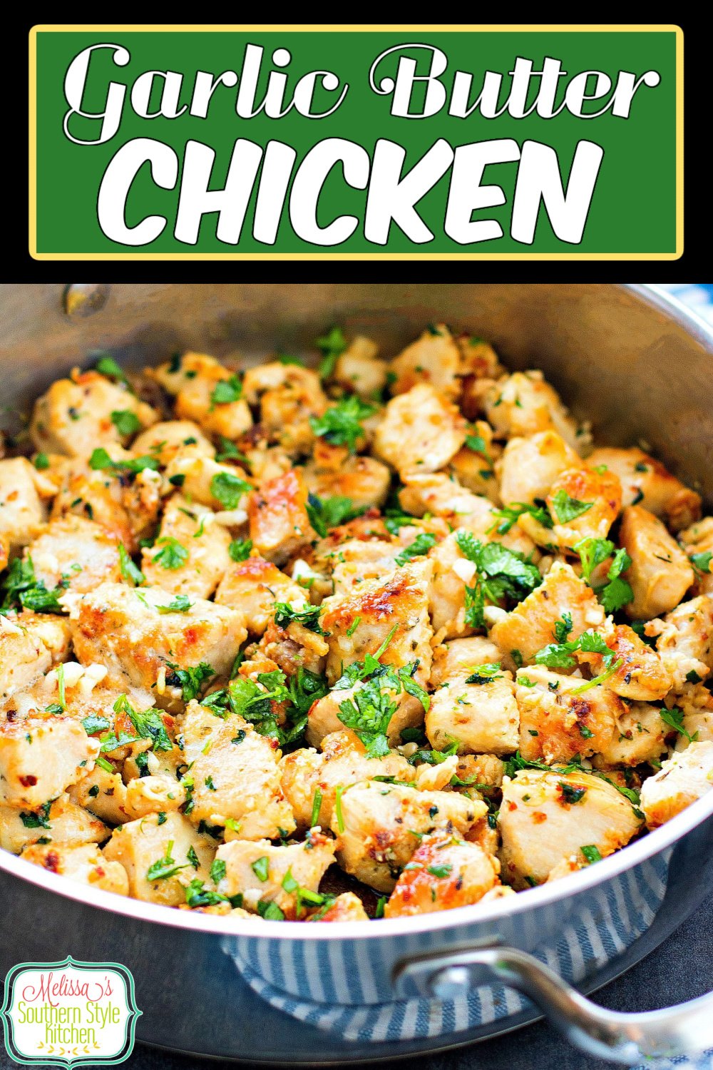 You can have this easy Garlic Butter Chicken on the table in no time flat #garlicbutterchicken #easychickenrecipes #skilletchickenrecipes #dinnerideas #dinnerrecipes #chickenbreastrecipes #southernfood #southernrecipes #skilletmeals via @melissasssk