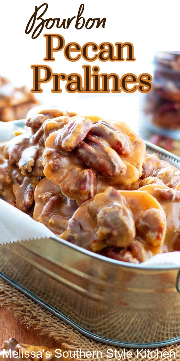 These Bourbon Pecan Pralines are indulgent, and certain to earn a spot on your short list of special occasion sweets #pecanpralines #southernpralinesrecipe #bourbonpecanpralines #pralines #candyrecipes #pecans #southernrecipes #christmascandy #mardisgras