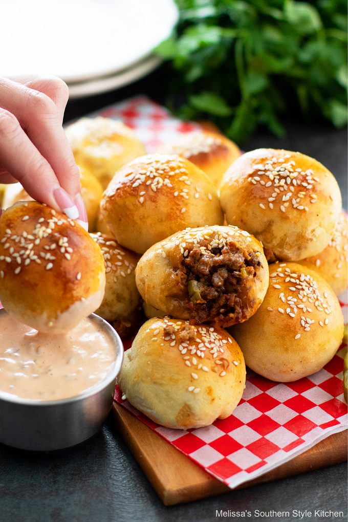 recipe for Cheeseburger Bites with rolls