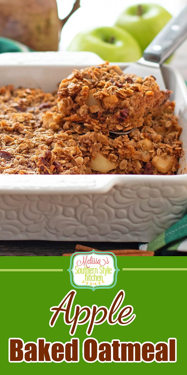 This scrumptious Apple Baked Oatmeal Recipe is filled with a flavorful homemade apple pie filling, to elevate this breakfast classic #applebakedoatmeal #bakedoatmeal #applepie #applepiefilling #applerecipes #breakfast #brunch #southernrecipes