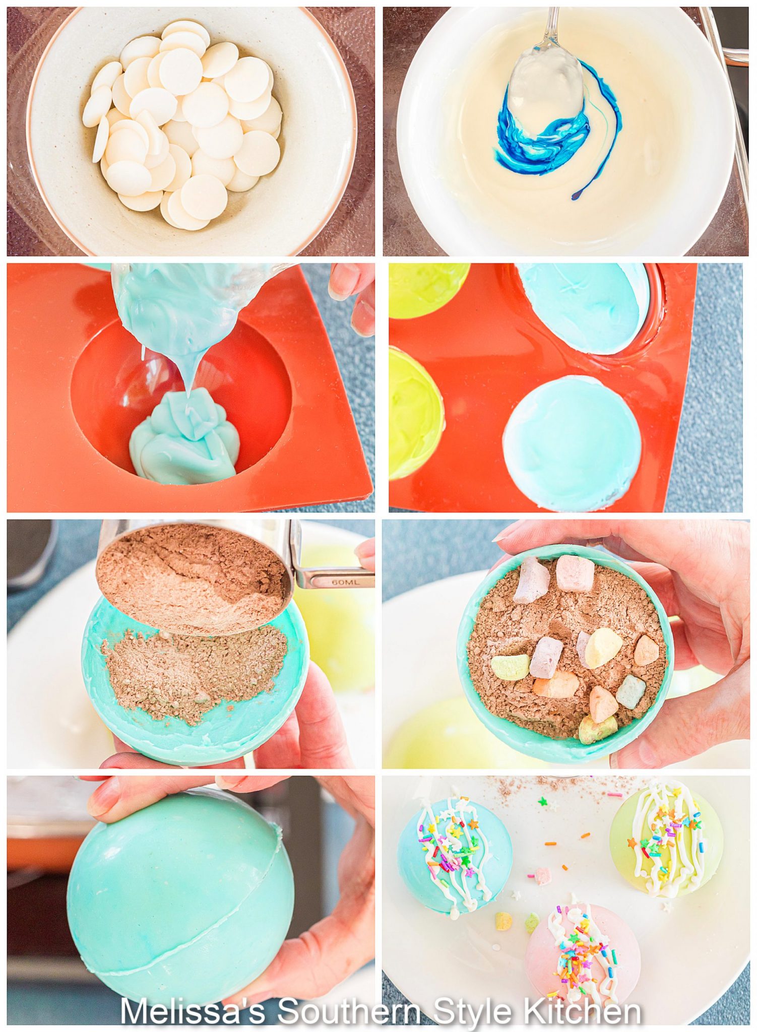 step by step instructions for making Spring Hot Chocolate Bombs 