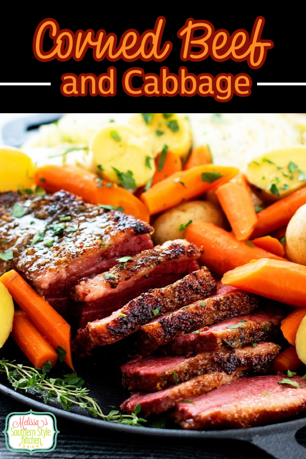Make this mouthwatering Corned Beef and Cabbage with carrots and potatoes to complete your St Patrick's Day meal #cornedbeef #cornedbeefandcabbage #StPatricksDay #beef #beefbrisket #southernrecipes #cabbage #cornedbeefandcabbage via @melissasssk