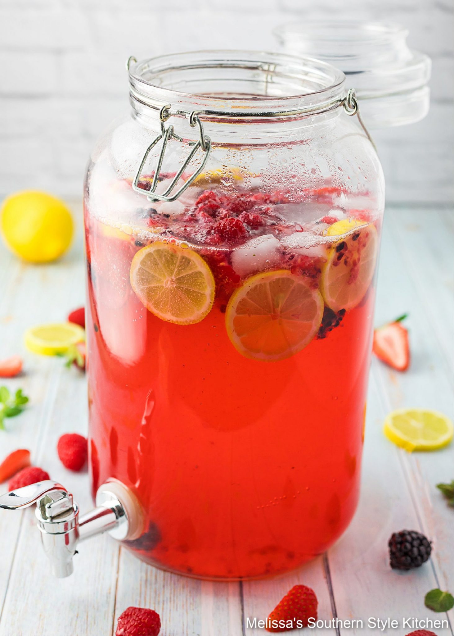 Sparkling Berry Lemonade made with strawberries