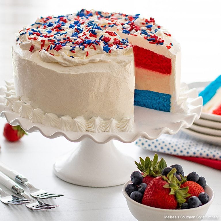 Red White and Blue Ice Cream Cake