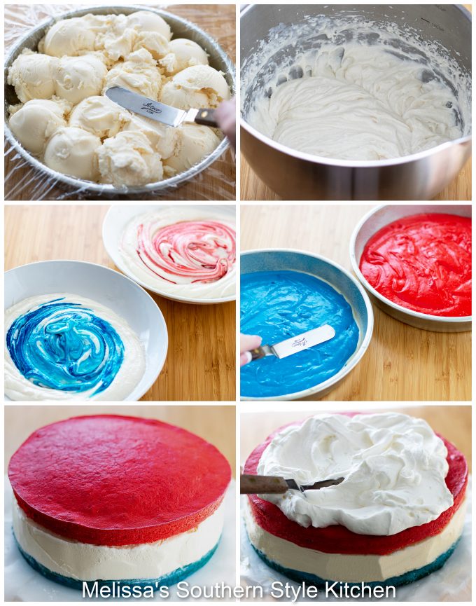 how to make Red White and Blue Ice Cream Cake 