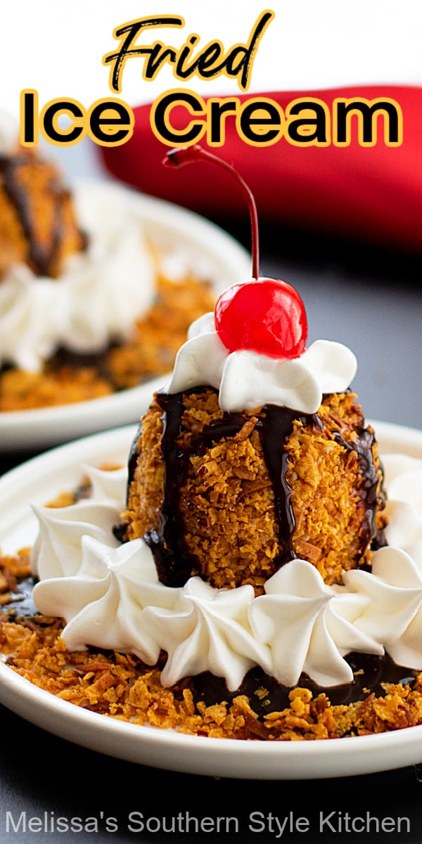Skip the frying and make this delicious Easy Fried Ice Cream at home #friedicecream #easyfriedicecream #icecreamrecipes #desserts #dessertfoodrecipes #southernrecipes #mexicanfood #icecream