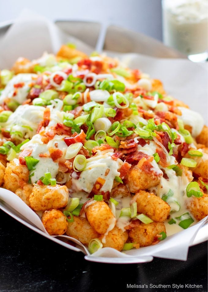 Loaded Tater Tots Recipe with bacon and sour cream 
