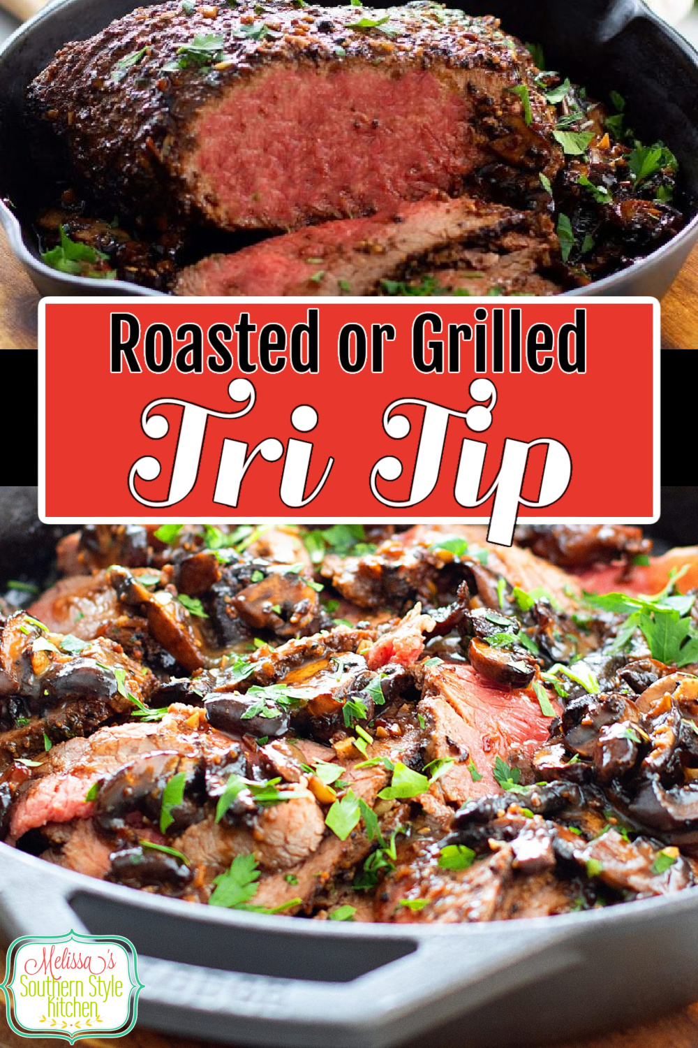 This perfectly seasoned Tri Tip recipe is a delectable option whether you choose to roast it in the oven or sear it on the grill #tritiprecipe #easybeefrecipes #tritipsteak #tritiproast #dinnerideas #supper #southernrecipes via @melissasssk