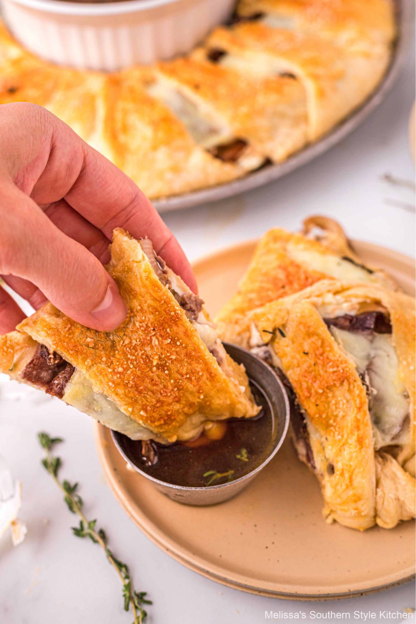 French Dip Crescent Ring with au jus