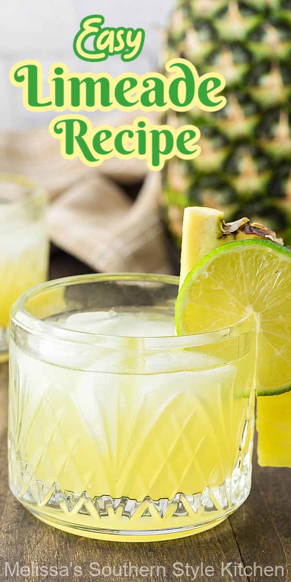 Serve this light and refreshing Easy Limeade Recipe over plenty of ice as the featured homemade drink for your next backyard barbecue #limeade #easylimeaderecipe #easylimemade #limeaderecipe #hotomakelimeade #summerdrinks #drinkrecipes