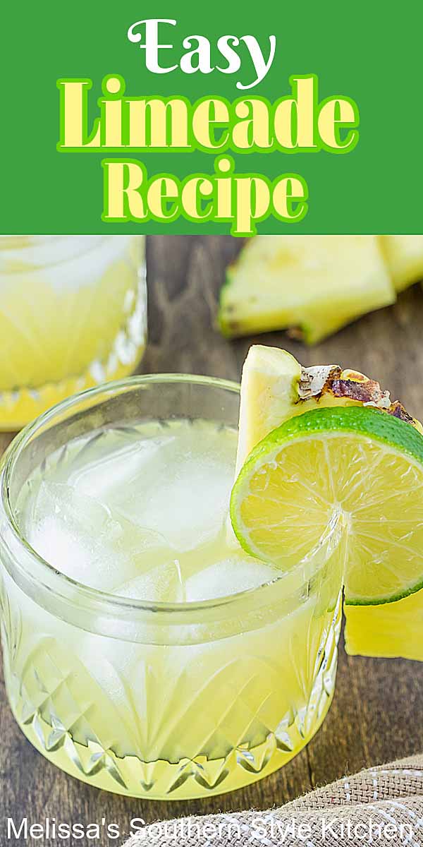 Serve this light and refreshing Easy Limeade Recipe over plenty of ice as the featured homemade drink for your next backyard barbecue #limeade #easylimeaderecipe #easylimemade #limeaderecipe #hotomakelimeade #summerdrinks #drinkrecipes via @melissasssk