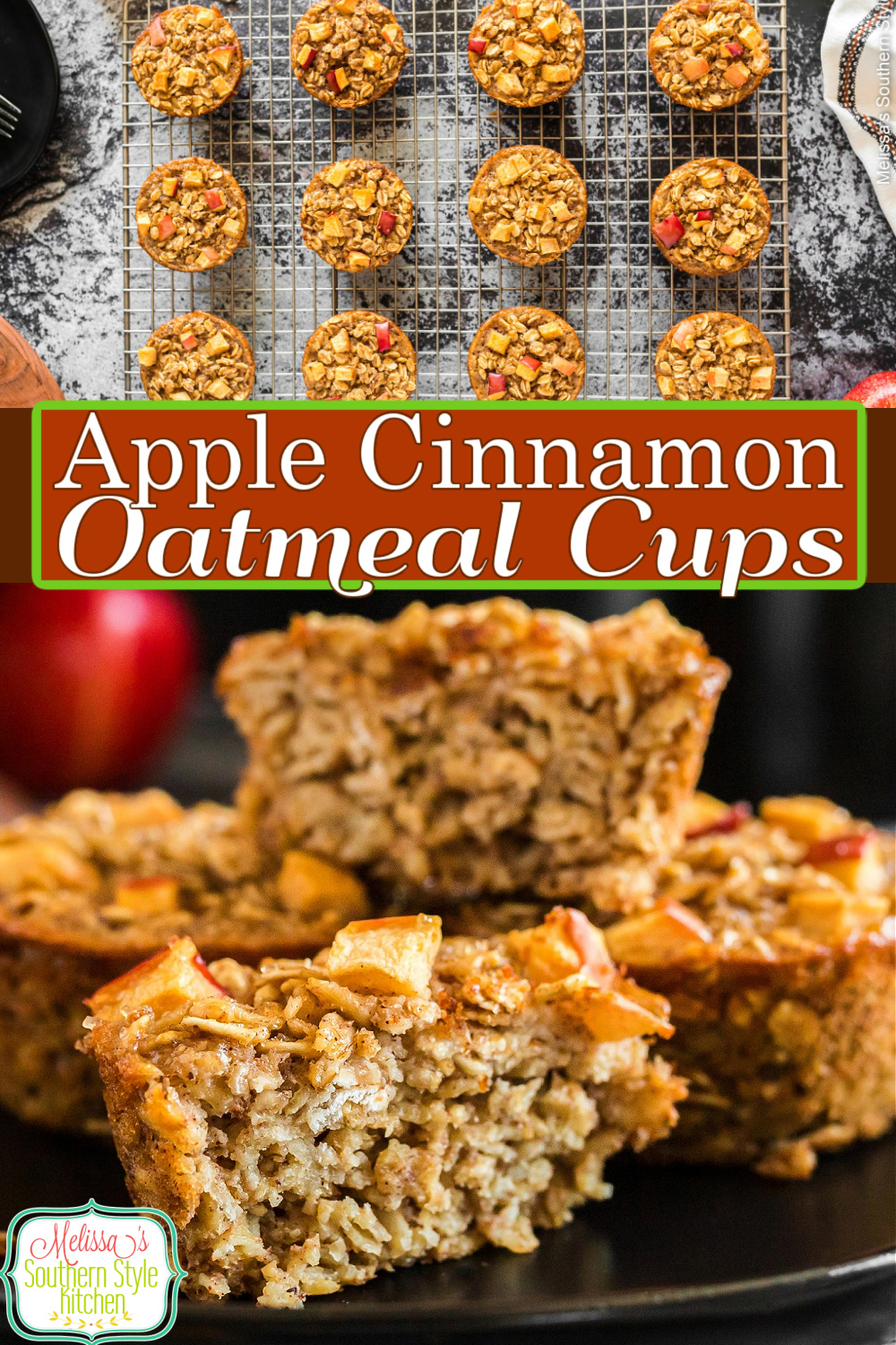 Bakr a batch of these Apple Cinnamon Baked Oatmeal Cups for single servings breakfasts and meal prep #oatmealcups #applecinnamonoatmeal #oatmealrecipes #bakedoatmeal #oatmeal #oatmealmuffins #apples #fallbaking # via @melissasssk