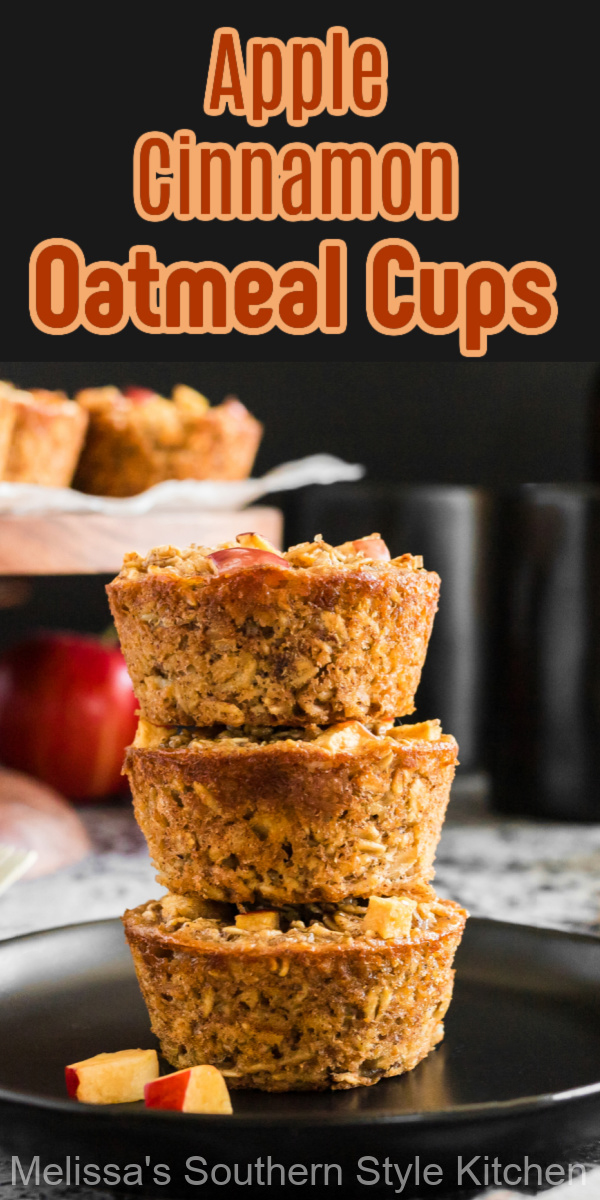 Bakr a batch of these Apple Cinnamon Baked Oatmeal Cups for single servings breakfasts and meal prep #oatmealcups #applecinnamonoatmeal #oatmealrecipes #bakedoatmeal #oatmeal #oatmealmuffins #apples #fallbaking #