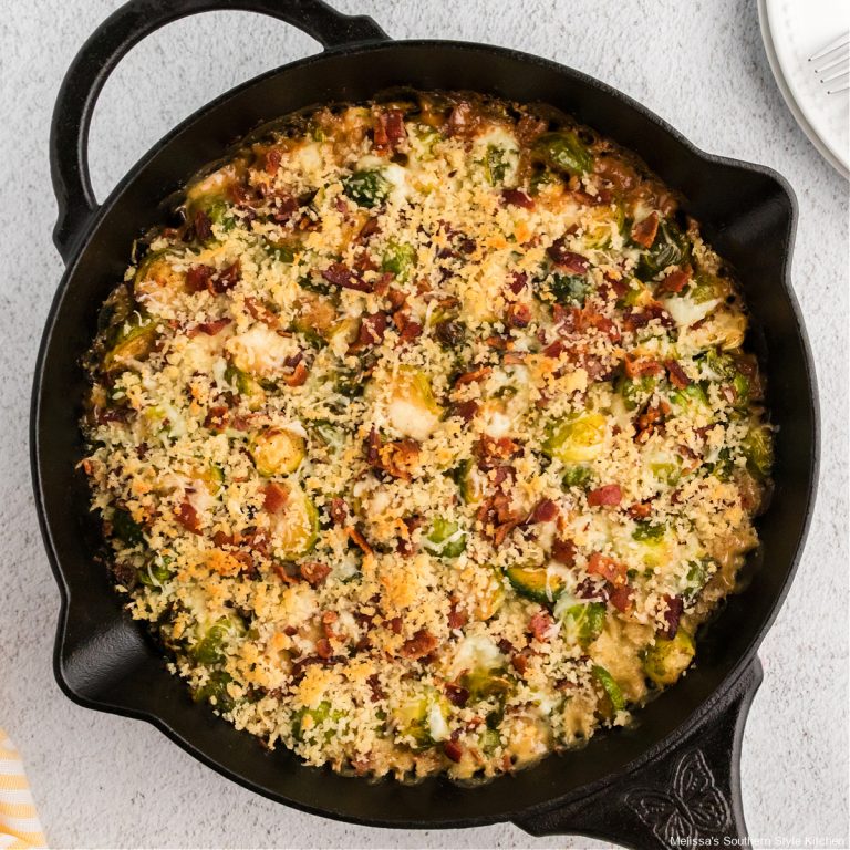 Brussels Sprouts and Bacon Gratin