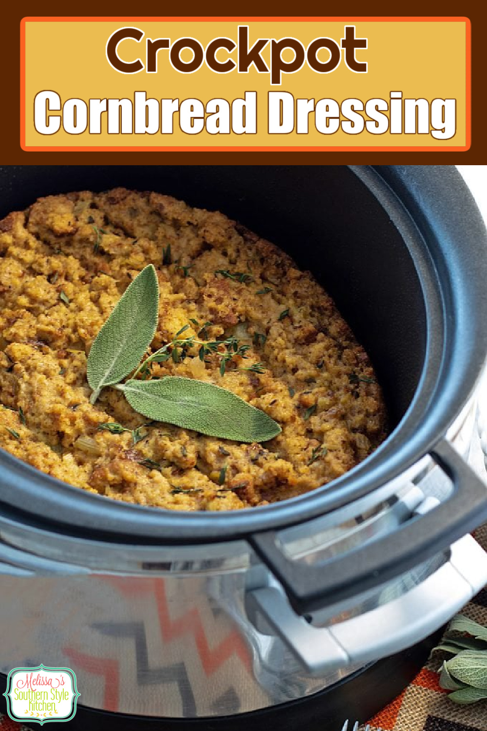 Free up oven space and make mouthwatering cornbread dressing in your crockpot #cornbreadressing #slowcookerrecipes #southerncornbreaddressing #crockpotdressing #easycornbreaddressing #bestthanksgivingrecipes via @melissasssk