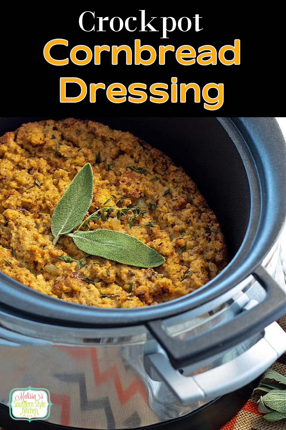 Free up oven space and make mouthwatering cornbread dressing in your crockpot #cornbreadressing #slowcookerrecipes #southerncornbreaddressing #crockpotdressing #easycornbreaddressing #bestthanksgivingrecipes via @melissasssk