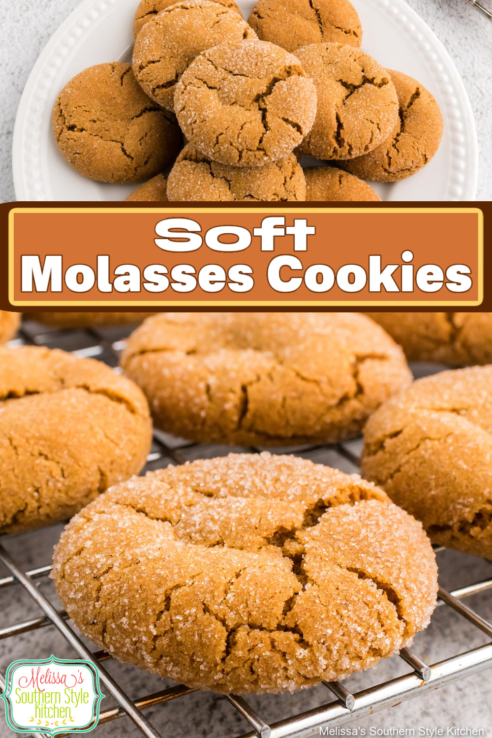 These crackled soft Molasses Cookies are simply heavenly with a cup of coffee or a tall glass of cold milk #molassescookies #gingercookies #cookierecipes #fallbaking #christmascookies #easymolassescookies #easycookies via @melissasssk