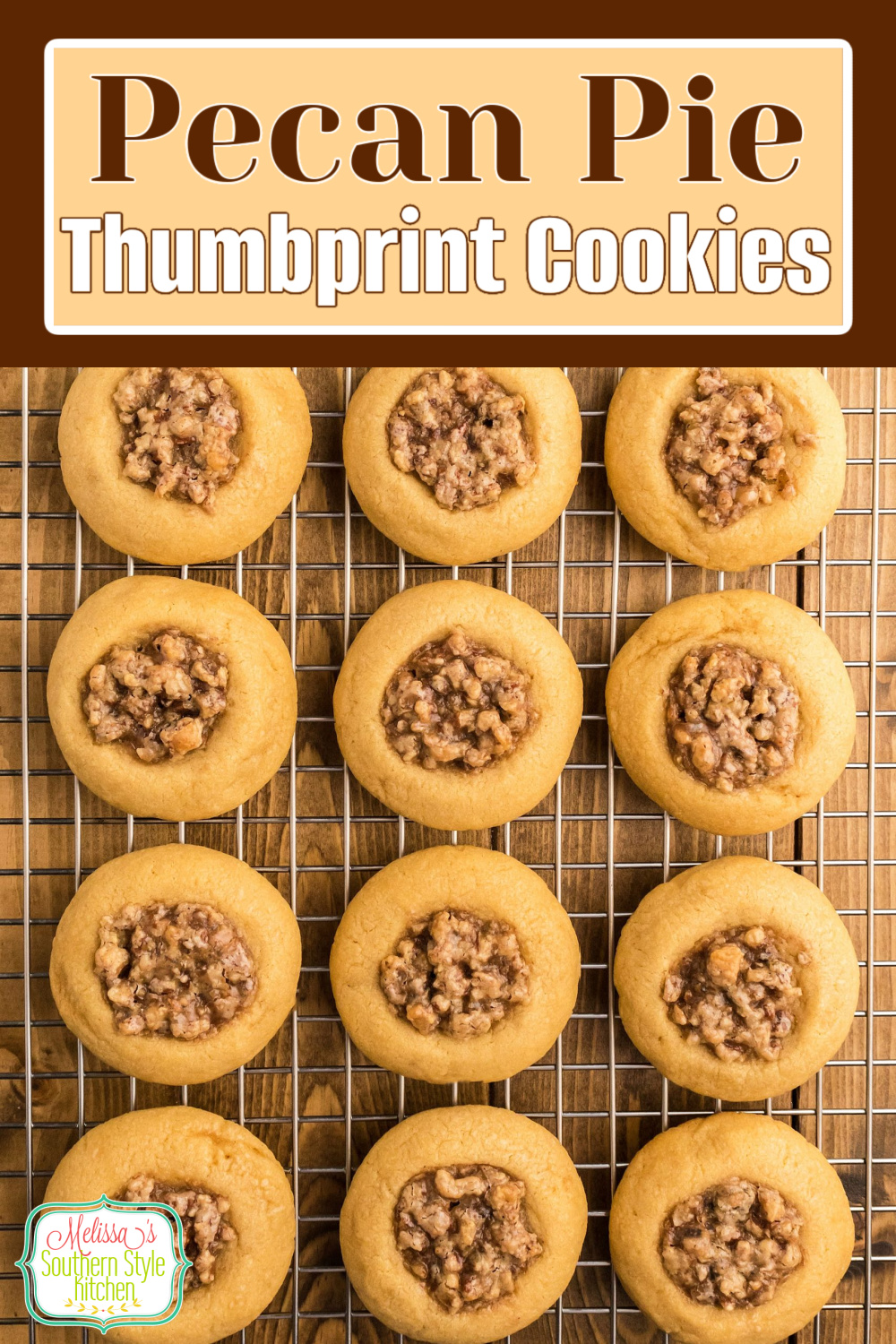 These Pecan Pie Thumbprint Cookies are a fusion of flavor combining pecan pie and buttery homemade cookies into one irresistible treat #pecanpie #pecanpiecookies #cookies #fallbaking #southernpecanpierecipe #easycookies #pecanpierecipe #Christmascookies via @melissasssk