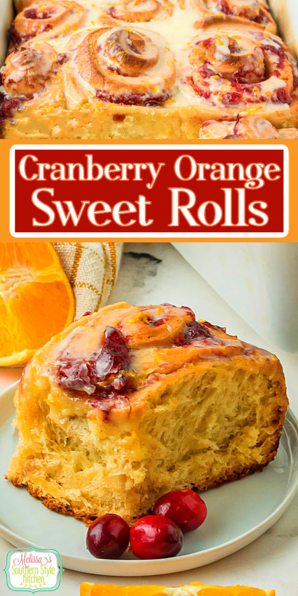 These bakery style Cranberry Orange Sweet Rolls will make a mouthwatering addition to your special occasion sweet treats menu #cranberries #cranberryorangesweetrolls #cranberryrolls #cinnamonrolls #cranberryrolls #orangecinnamonrollsv via @melissasssk