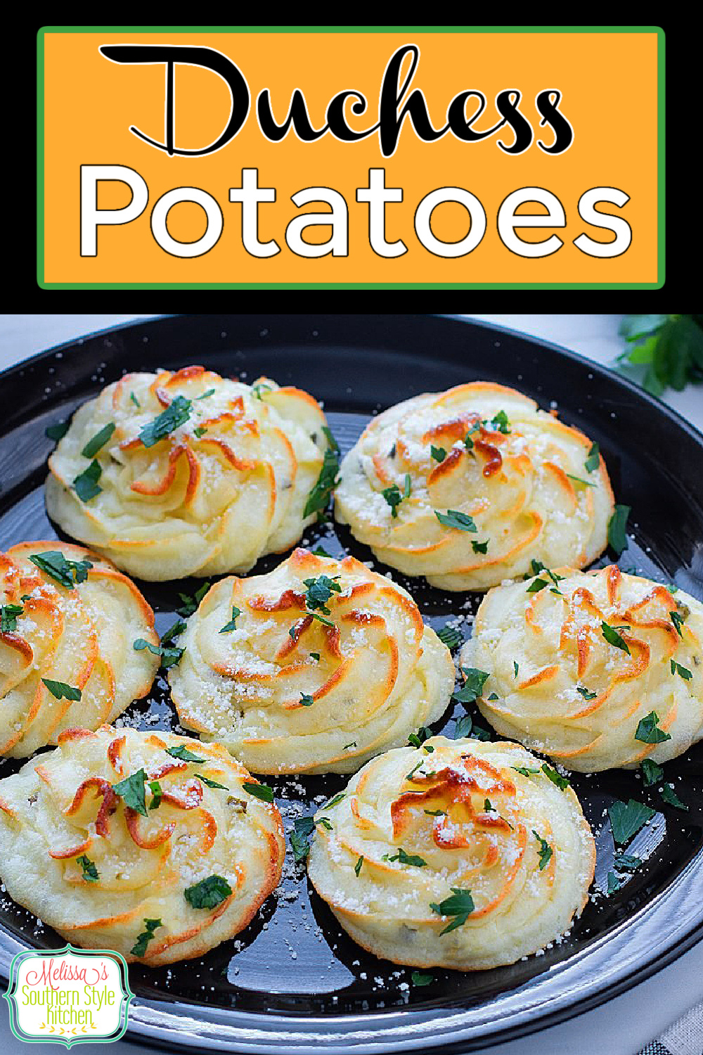 Swirls of Duchess Potatoes makes a beautiful and flavorful side dish that's ideal for the holidays and special family gatherings #duchesspotatoes #mashedpotatoes #potatorecipes #easypotatoes #holidaysidedishrecipes #easypotatoes #christmassidedishes #thanksgivingsidedishes #southernstyle via @melissasssk