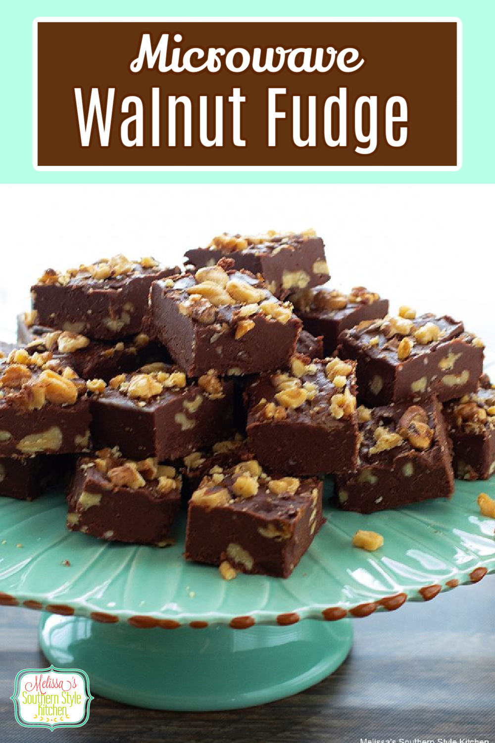 Whip-up a batch of chocolate walnut Microwave Fudge in no time flat #fudgerecipes #chocolate #fudge #microwavefudge #walnutfudge #easyfudgerecipes #chocolatefudge