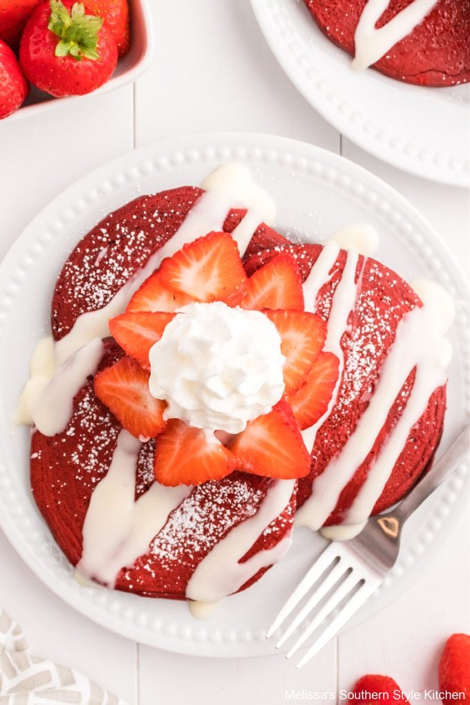 plated-red-velvet-pancakes