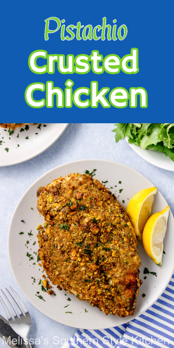 Make this Pistachio Crusted Chicken in an Air Fryer or the Oven #pistachiochicken #easychickenrecipes #chickenbreastrecipes #chickenthighs #airfryerrecipes #easyrecipes #pistachios #friedchickenrecipes