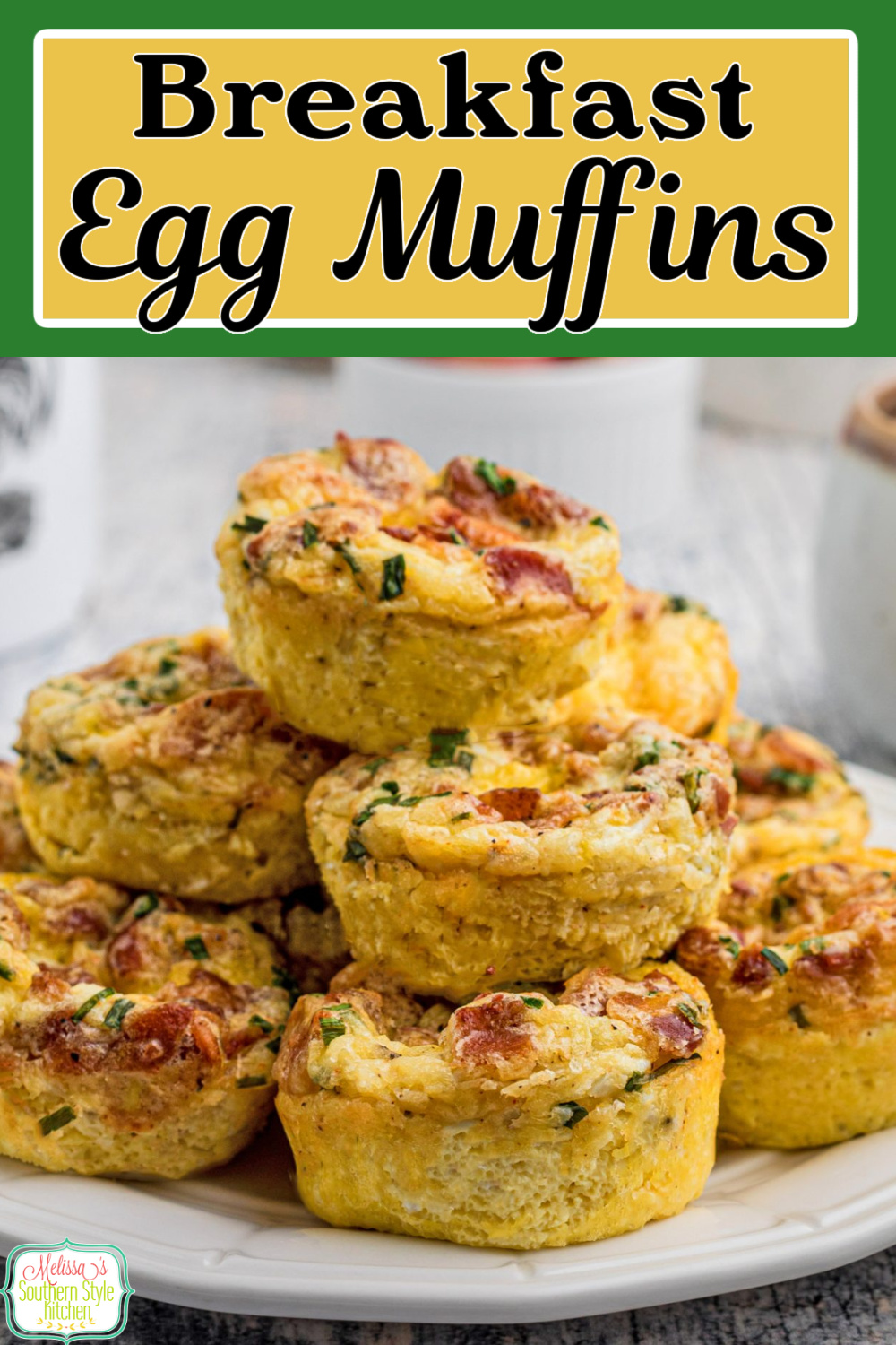 These Breakfast Egg Muffins are made in a cupcake pan for individual serving size portions making them ideal for busy mornings on the go #breakfastmuffins #eggmuffins #eggs #easyeggrecipes #muffins #muffinrecipes #lowcarb #ketomuffins via @melissasssk