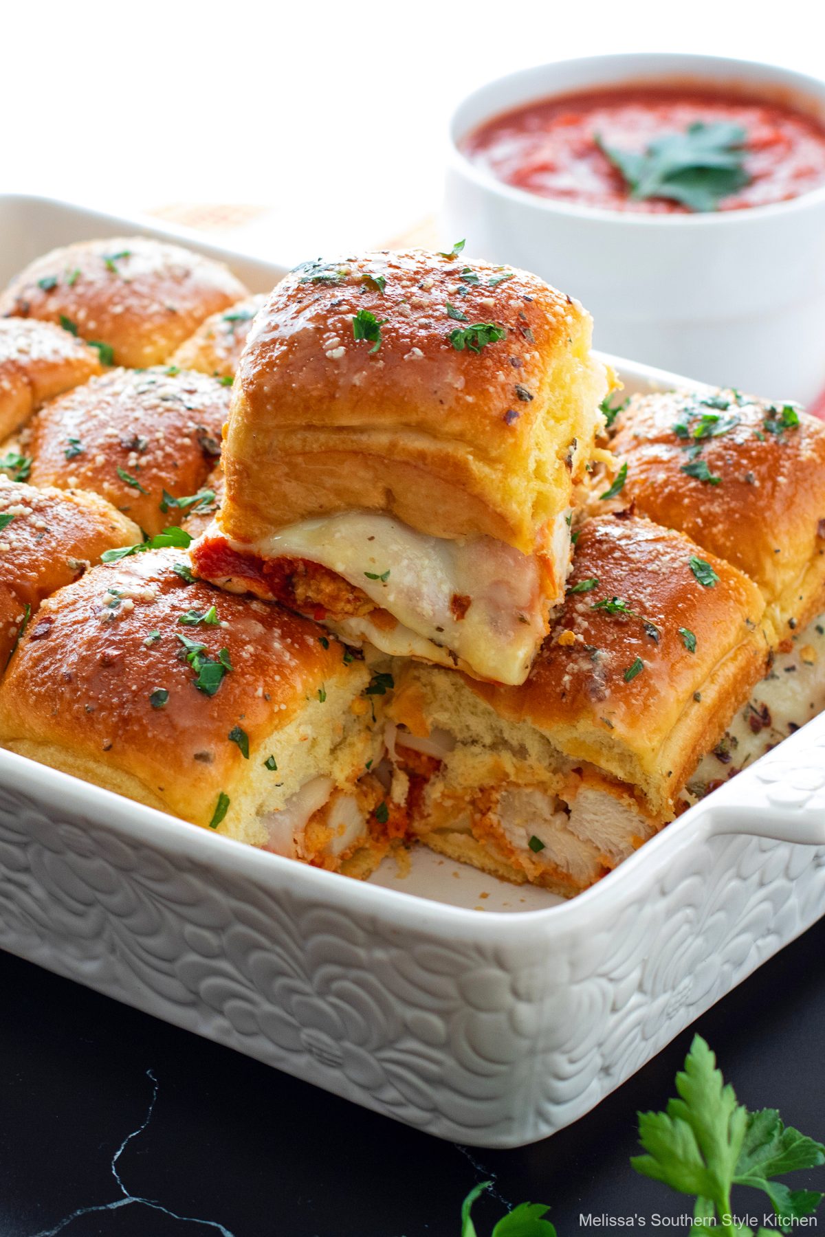 Chicken Parmesan Sliders - melissassouthernstylekitchen.com