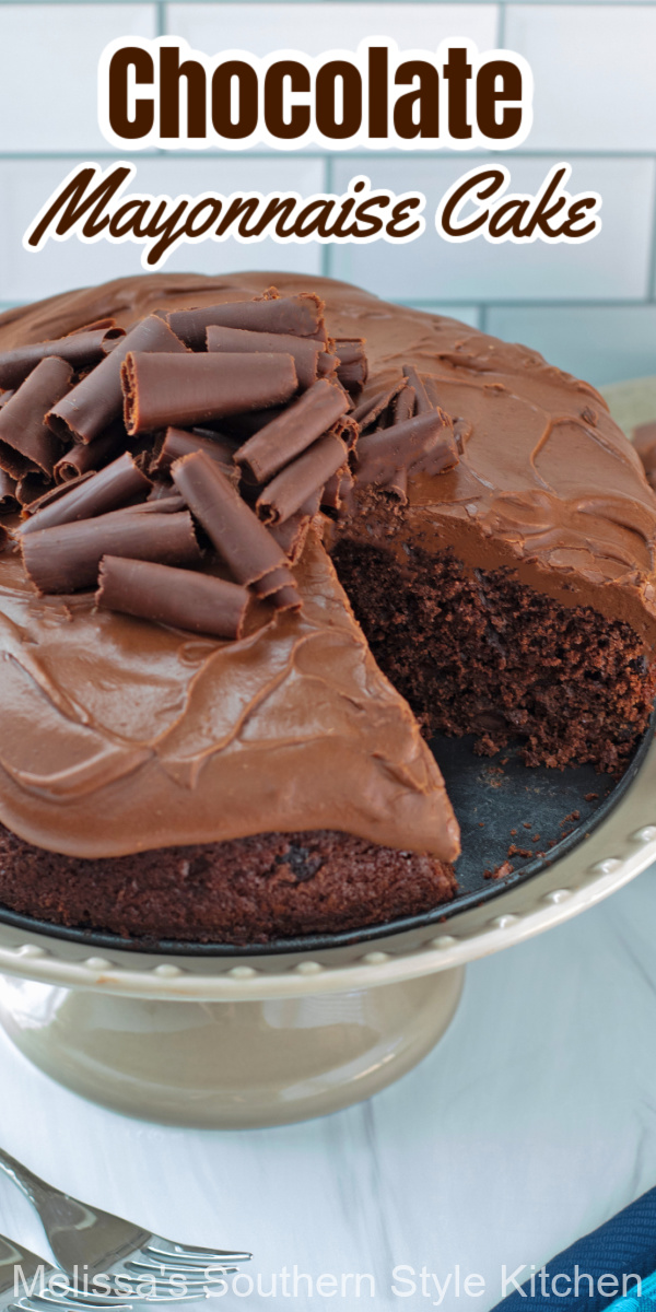Make a moist and flavorful single layer Chocolate Mayonnaise Cake topped with a fudgy frosting and chocolate curls #chocolatecake #chocolatemayonnaisecake #chocolatedesserts #bestchocolatecakerecipe #cake #chocolate #mayonnaisecake