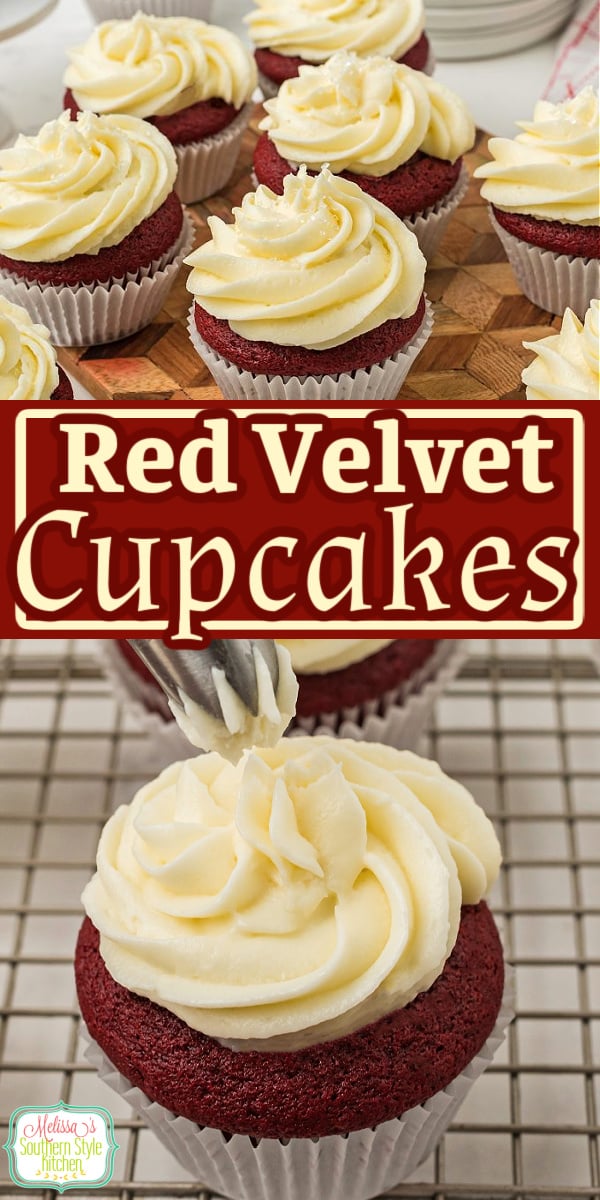 These scratch made Red Velvet Cupcakes are a supreme choice for birthday celebrations, casual family gatherings and holiday parties #redvelvet #cupcakes #redvelvetcupcakes #cupcakerecipes #southernredvelvet #chocolatecake #chocolatecupcakes via @melissasssk