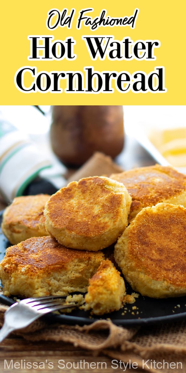 This old fashioned Southern style Hot Water Cornbread recipe is inexpensive to make and can be served as a side dish any time of day #hotwatercornbread #cornbreadrecipes #oldfashionedcornbread #frybreadrecipes #friedcornbread #countrycornbread #howtomakehotwatercornbread