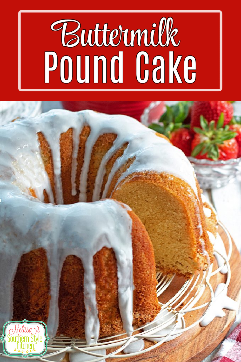 This scratch made Buttermilk Pound Cake can be served as is, or with fresh berries and cream for a tried and true Southern style dessert #poundcake #buttermilkpoundcake #cakes #cakerecipes #southernpoundcake #buttermilkcake #easypoundcakerecipe