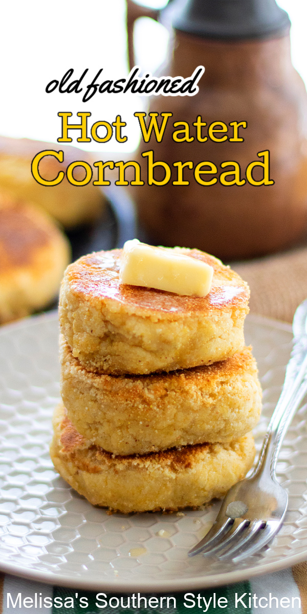 This old fashioned Southern style Hot Water Cornbread recipe is inexpensive to make and can be served as a side dish any time of day #hotwatercornbread #cornbreadrecipes #oldfashionedcornbread #frybreadrecipes #friedcornbread #countrycornbread #howtomakehotwatercornbread via @melissasssk