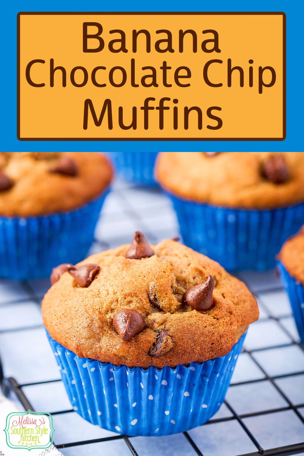 This Banana Chocolate Chip Muffins recipe features a moist homemade banana batter that's dressed up with a heaping helping of chocolate chips. #bananamuffins #chocolatechipmuffins #muffinsrecipes #bananabread #bananas #bananarecipes #easymuffinsrecipe via @melissasssk