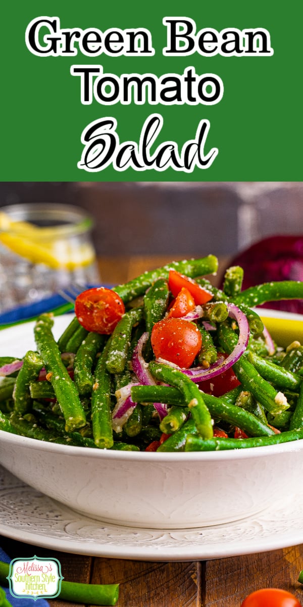 This fresh Green Bean Salad recipe is a spectacular side dish option for the holidays, backyard picnics and potluck parties #greenbeans #greenbeansalad #saladrecipes #southerngreenbeans #easysaladrecipes #vegetarianrecipes #greenbeanrecipes