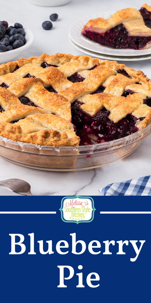 This made from scratch Blueberry Pie Recipe features a homemade crust that's filled to the brim with sweet plump blueberries #blueberrypie #blueberries #pierecipes #flakypiecrust #pierecipe #easyblueberrypie #blueberrydesserts #dessertrecipes