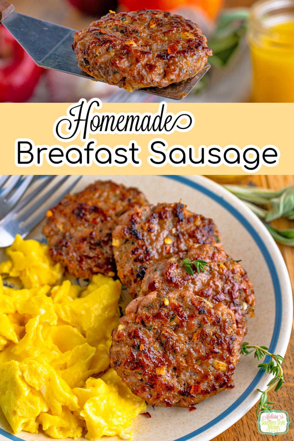 This homemade Breakfast Sausage recipe features a combination of fresh herbs and seasonings that makes it next level in flavor #breakfastrecipes #breakfastsausage #groundporkrecipes #easyporkrecipes #homemadesausagerecipe #sausage #countrysausage #southernsausagerecipe