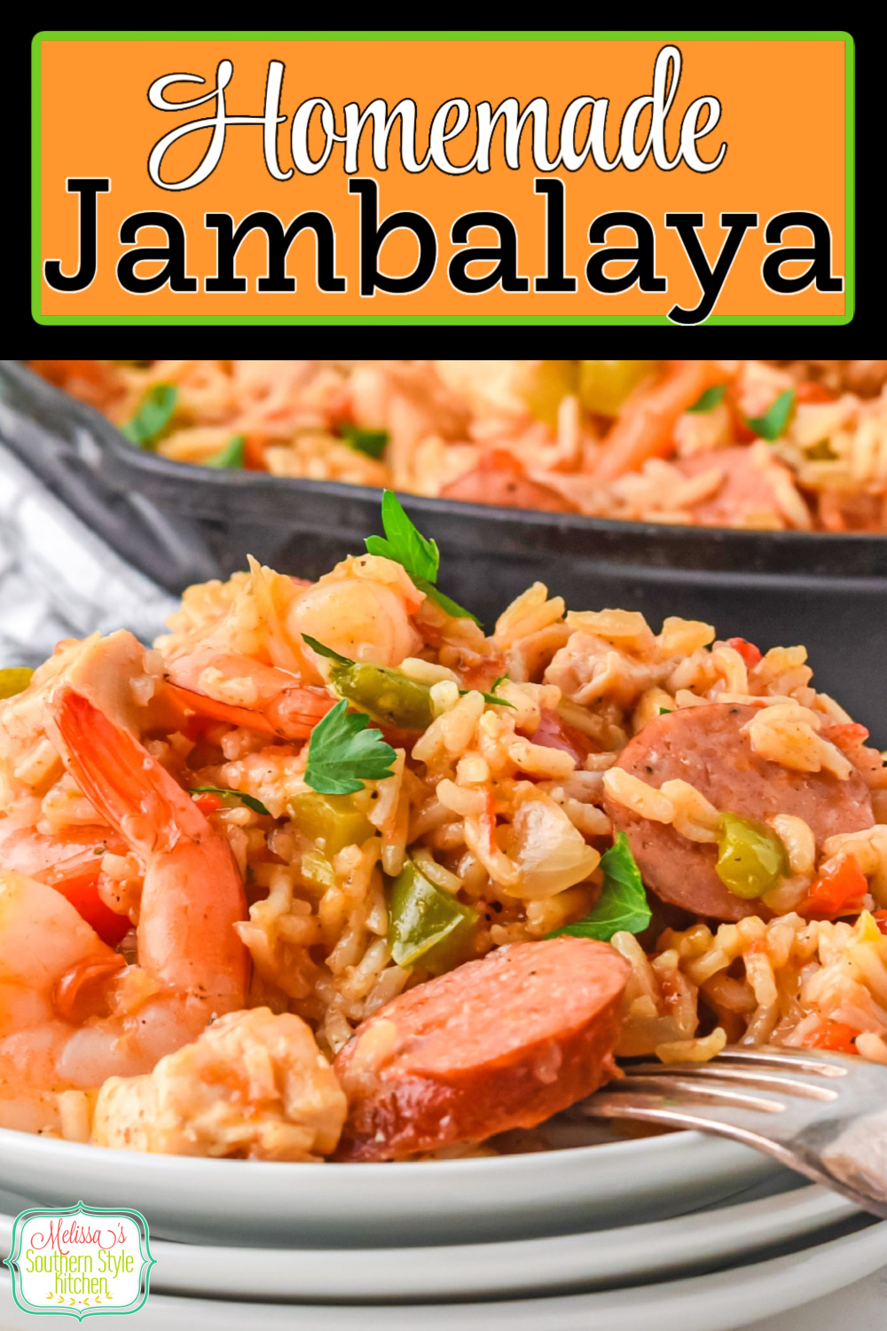 This homemade Jambalaya recipe makes a flavor packed one dish meal #jambalaya #creolerecipes #cajunfood #easyjambalayarecipe #rice #easyricerecipes #creolejambalaya via @melissasssk