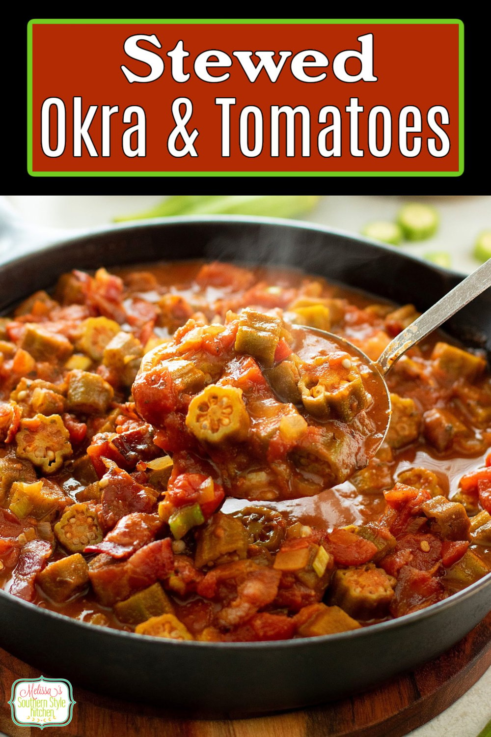 This Southern Stewed Okra with Tomatoes recipe is a classic summertime side dish to make. It works well using frozen okra, too! #stewedokra #bestokrarecipes #okra #Southernstewedokra #okrawithtomatoes #strewedokrawithtomatoes #easyokrarecipe via @melissasssk