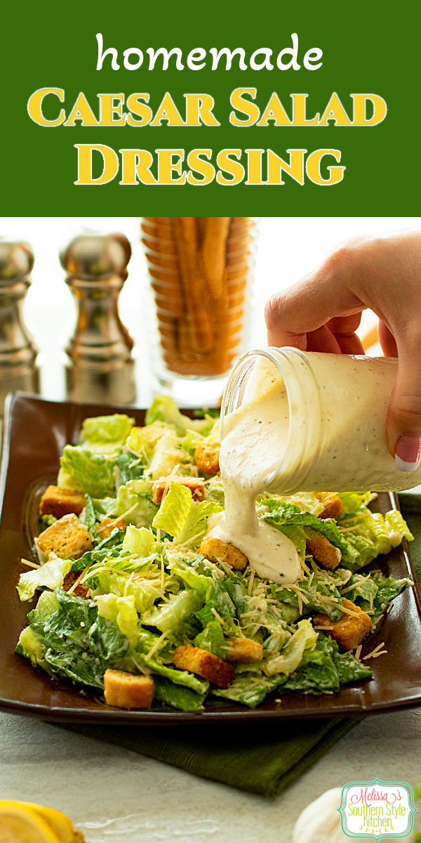 Skip the bottled dressing and make this creamy homemade Caesar Salad Dressing recipe using fresh ingredients from your own kitchen. #caesardressing #caesarsalad #homemadesaladdressing #saladdressingrecipes #freshcaesardressing