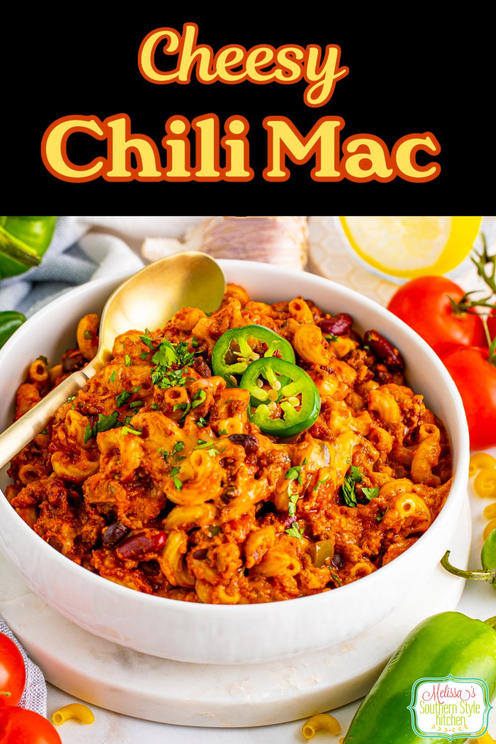 This easy Chili Mac Recipe is a one pot meal that's made entirely on the stovetop #chiliwithbeans #chilimac #chilimacaroni #easygroundbeefrecipes #chili #macaronirecipes #groundbeef #easychilimac #stovetopchilimac