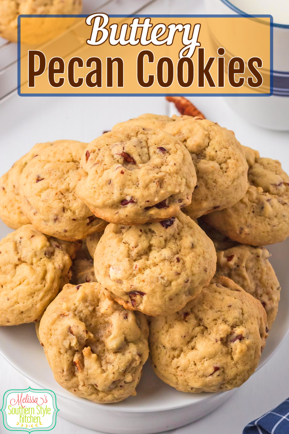 These buttery Pecan Cookies are a stellar dessert option for the holidays, game day, tea parties or any occasion #butterpecancookies #cookierecipes #cookies #butterpecanrecipes #southernpecans #southerncookierecipes #cookierecipes #pecancookies #christmascookies via @melissasssk