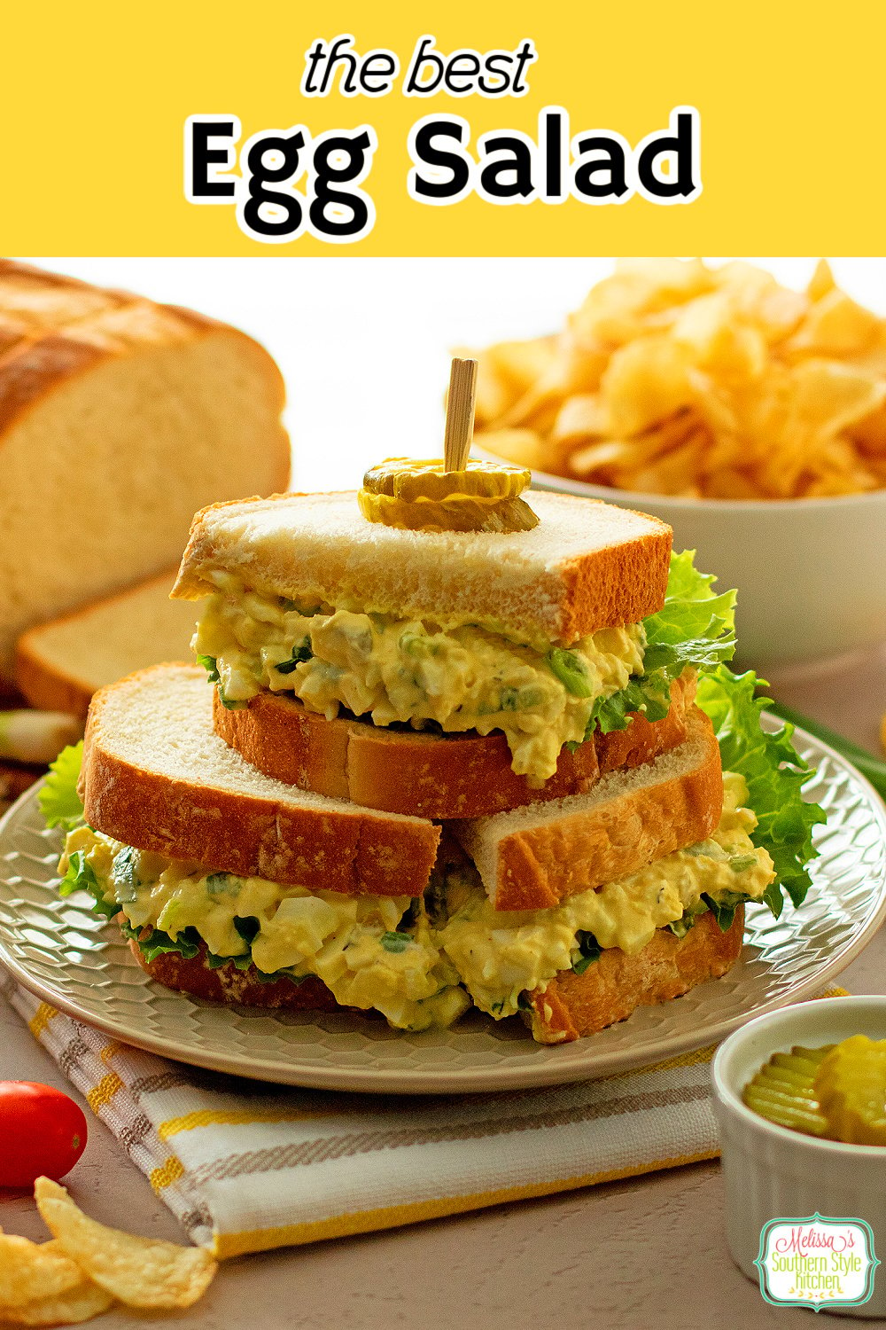 This easy Egg Salad Recipe can be served on artisan bread, rolls or croissants for a quick and delicious meal #eggsalad #saladrecipes #easyeggsalad #eggrecipes #hardboiledeggs #eggrecipes